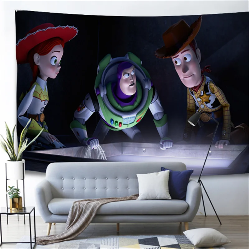 Toys Story 4 Tapestry for Children Bedroom Disney Cartoon Hippie Home Party Livingroom Mandala Wall Hanging Blanket | Дом и сад