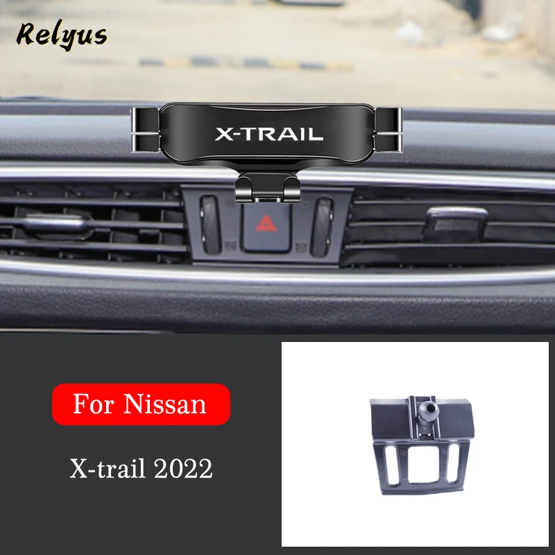 

Car Mobile Phone Holder Air Vent Outlet Clip GPS Stand Gravity Navigation Bracket For Nissan X-trail 2022 Car Accessories