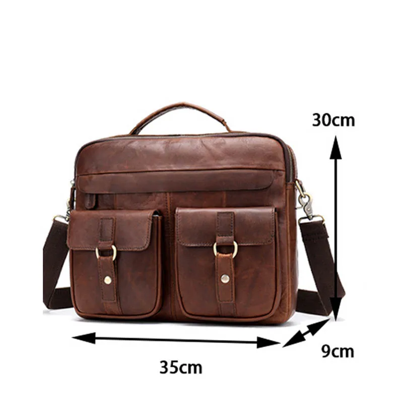 2021 натуральная кожа Портфели сумка с несколькими карманами 14 дюймов Сумка через