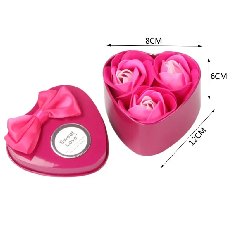 3 шт. искусственные Ароматические розы лепестки букет в форме сердца Подарочная