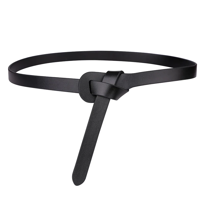 Ремень из натуральной воловьей кожи Женский модный однотонный тонкий длинный