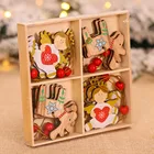 12 шт., деревянные подвески в виде снежинок