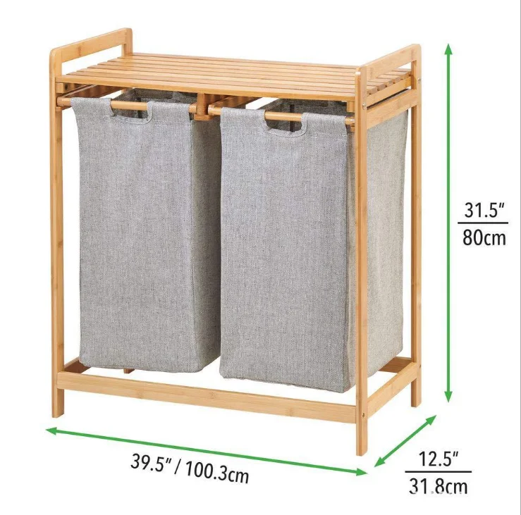 

Bamboo Laundry Basket Dirty Clothes Basket Bathroom Laundry Hamper Storage Basket Household Clothes Sorting Organizer Rack