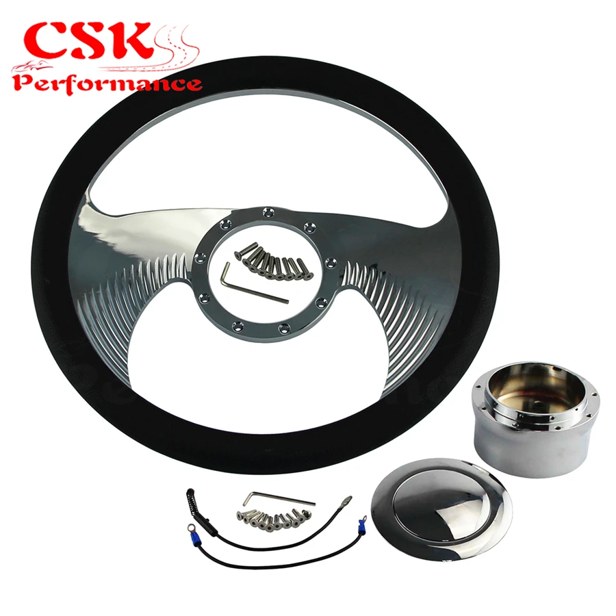 9 болтовое алюминиевое полуобмоточное рулевое колесо 14 дюймов + кнопка гудок и