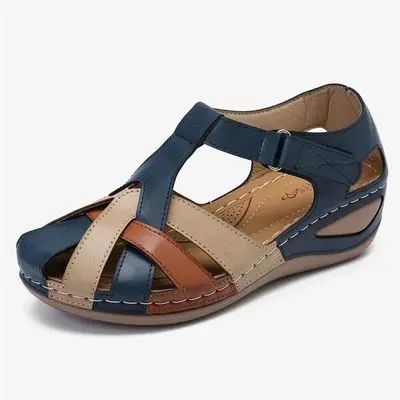 

retro summer round Women's shoes head slope cross-clasp women's sandals