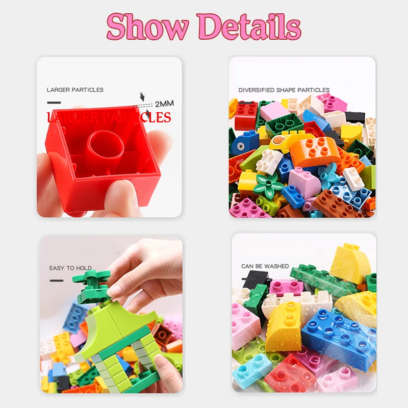 assembled big size building blocks baby early learning diy construction toddler toys for children compatible bricks kids gift free global shipping
