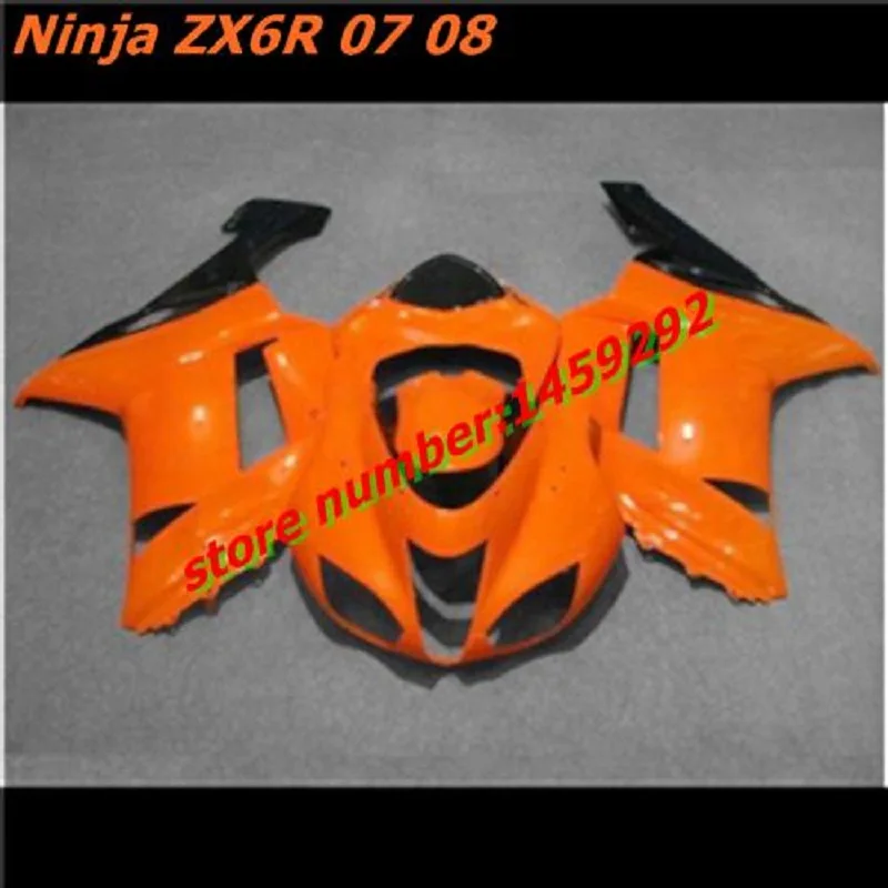 

Custom your fairings kit for KAWASAKI Ninja ZX 6R 2007 2008 plastic fairing kits ZX6R ZX636 07 08 orange body repair parts