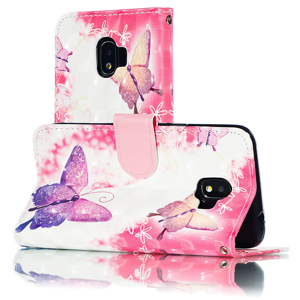 3D милый Кот Бабочка сова цветок узором магнитные кошелек обложка флип чехол на