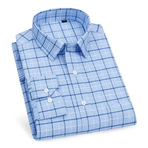 Новое поступление 2020, мужская рубашка DAVYDAISY из 100% хлопка, рубашка из ткани Оксфорд с длинным рукавом, модная повседневная брендовая рубашка в клетку 17 цветов DS348