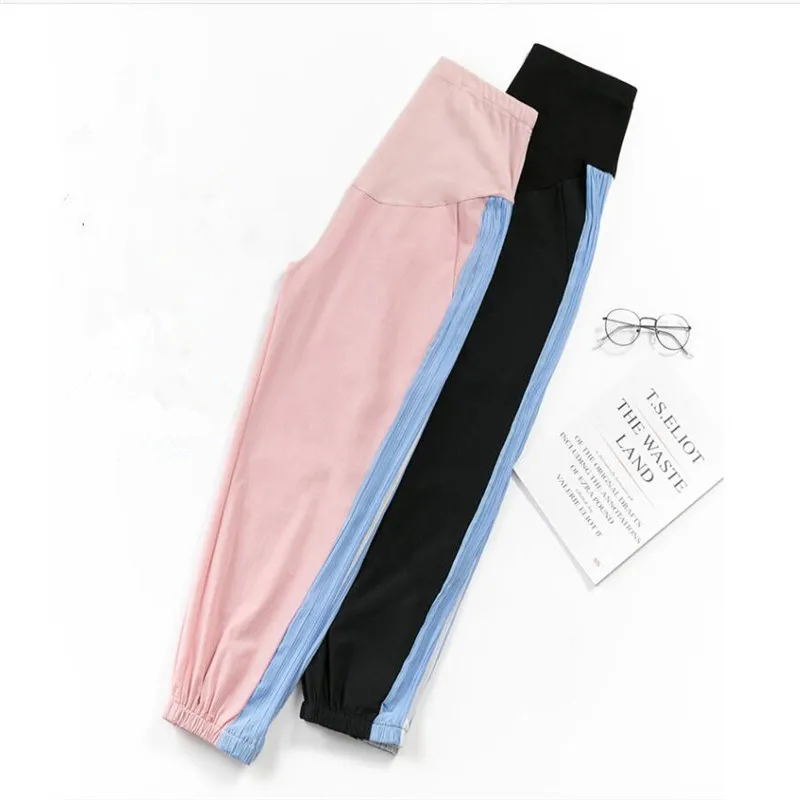 Женские Леггинсы для беременных летние тонкие спортивные джоггеры облегающие