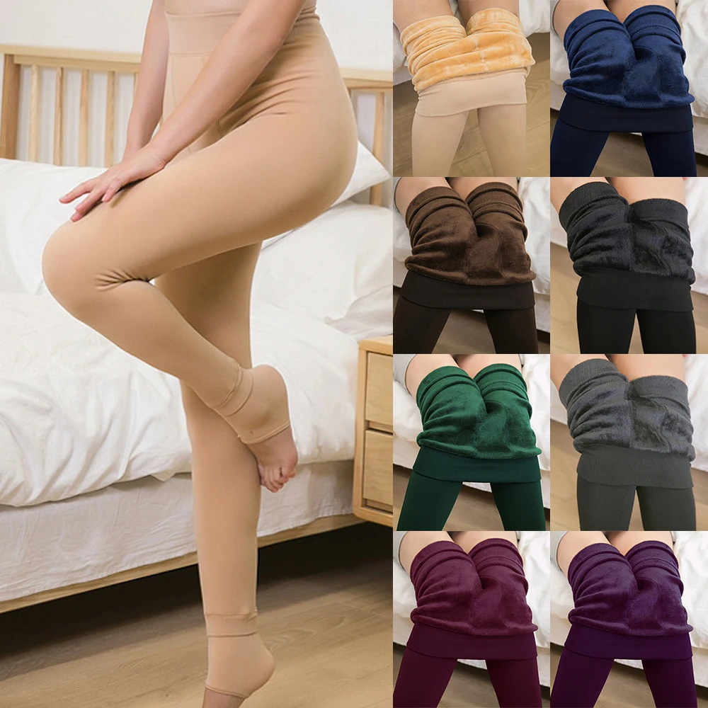 Теплые женские бархатные зимние леггинсы до щиколотки сохраняющие тепло