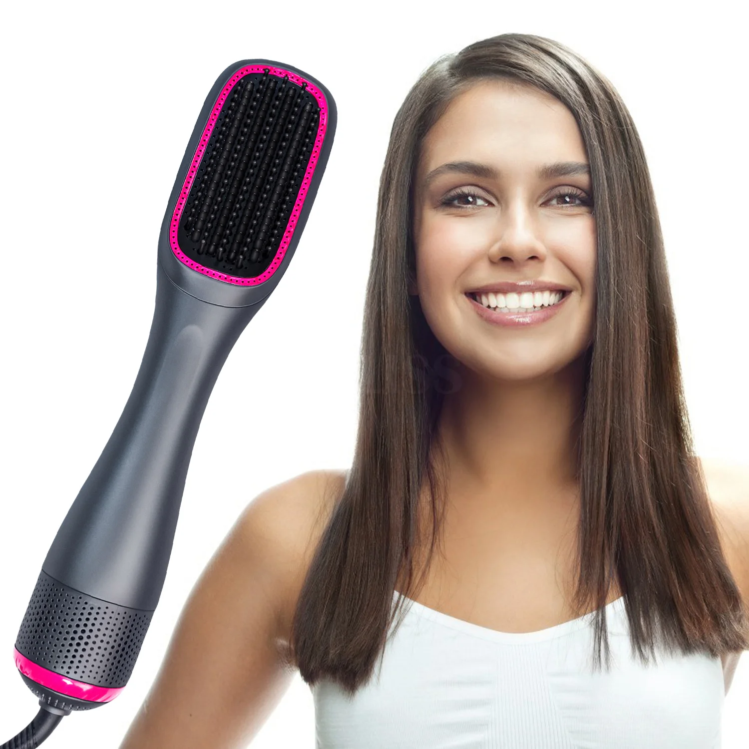

Hot Air Brush One-Step Hair Dryer & Volumizer 2 in 1 Electric Hot Air Curling Iron comb Hair Straightener Electric Blow Dryer