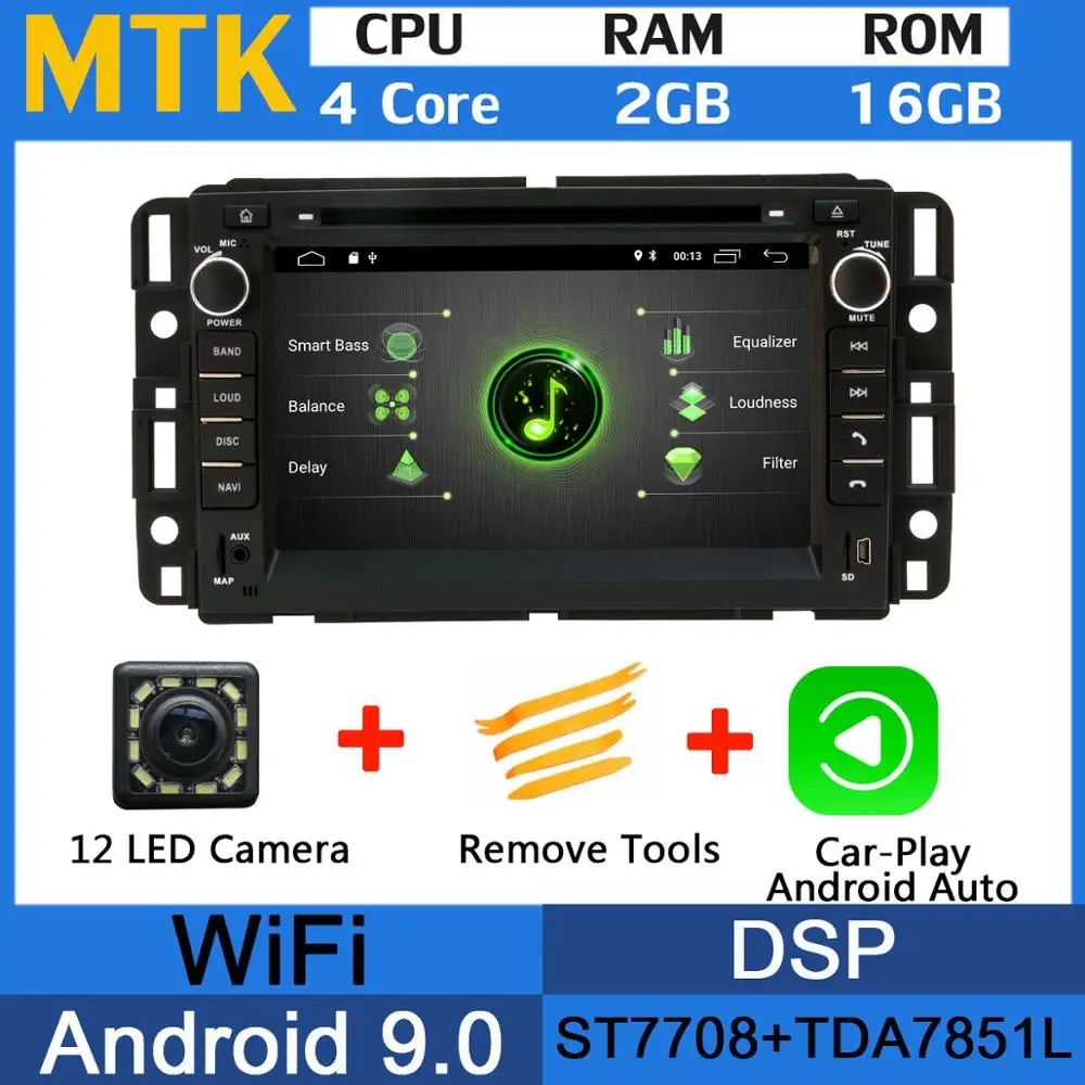 MTK-Carplay 5 USB порт Android 9,0 PX6/Восьмиядерный автомобильный DVD для Chevy Chevrolet Cobalt Silverado Suburban Buick Enclave автомобильный Радио gps DSP - Цвет: MTK-Carplay