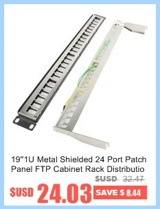 19in 1U стойка 24 порта прямой CAT6A патч-панель RJ45 сетевой кабель адаптер Keystone разъем ethernet распределительная рамка