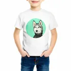 Модная футболка Хаски с забавным принтом собаки, Детская летняя футболка с круглым вырезом и короткими рукавами для мальчиков и девочек, Повседневная футболка с надписью Love Dog People
