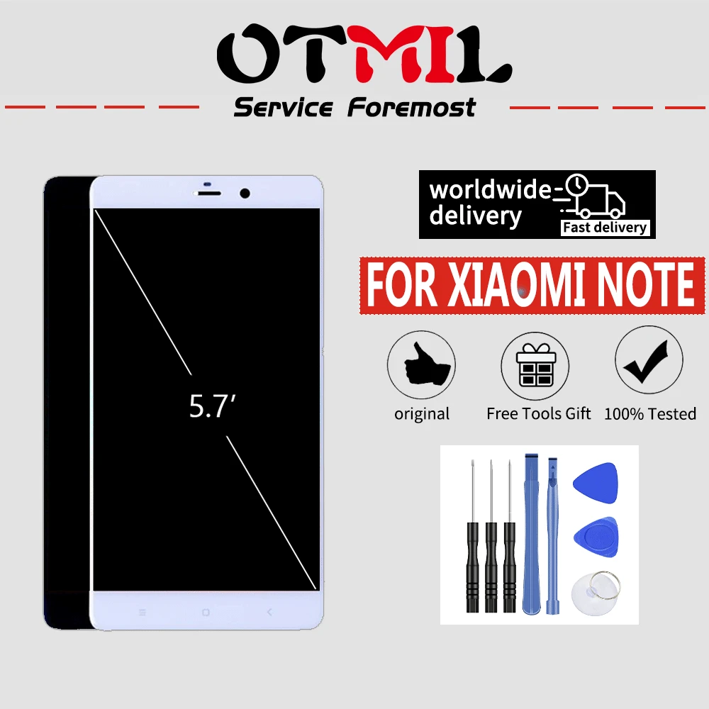 Оригинальный 5 7 "ЖК дисплей для 7" Xiaomi Mi Note или Pro с рамкой ЖК экран + сенсорная