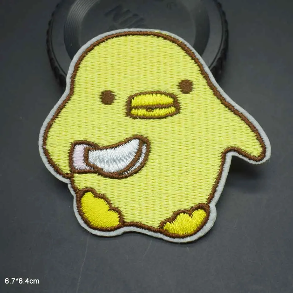 Плохая девочка клубный милый желтый Пингвин с ножом утюгом вышитыми нашивками