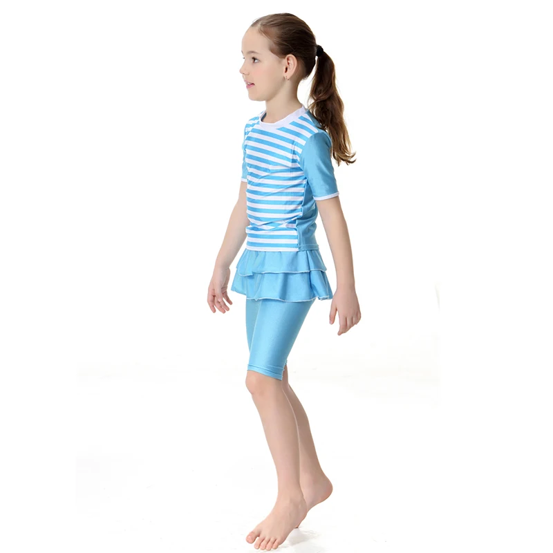 Детский купальник Мусульманский Исламский для девочек летний комплект из двух