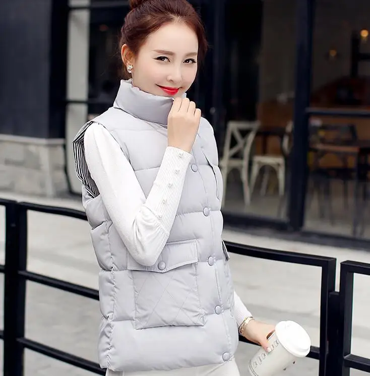

Cheap wholesale 2017 new Autumn Winter Hot sale women's fashion casual students waistcoat brief Plus big size down cotton vest