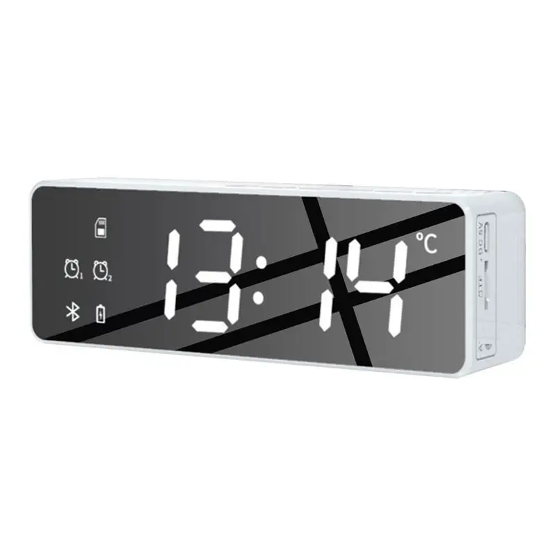 

B119 Smart Wireless Bluetooth Speaker Bedside Alarm Clock Stereo Subwoofer with Temperature Monitor Dimmable Display