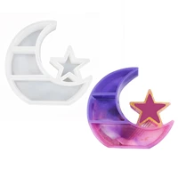 large crescent moon tray resin mold moon star shelf crystal display tray jewelry plate resin casting molds craft tools 43a