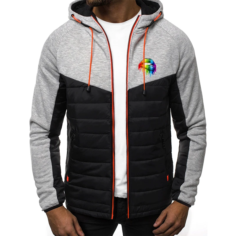 Мужской повседневный костюм из куртки на молнии и брюк спортивный двух предметов