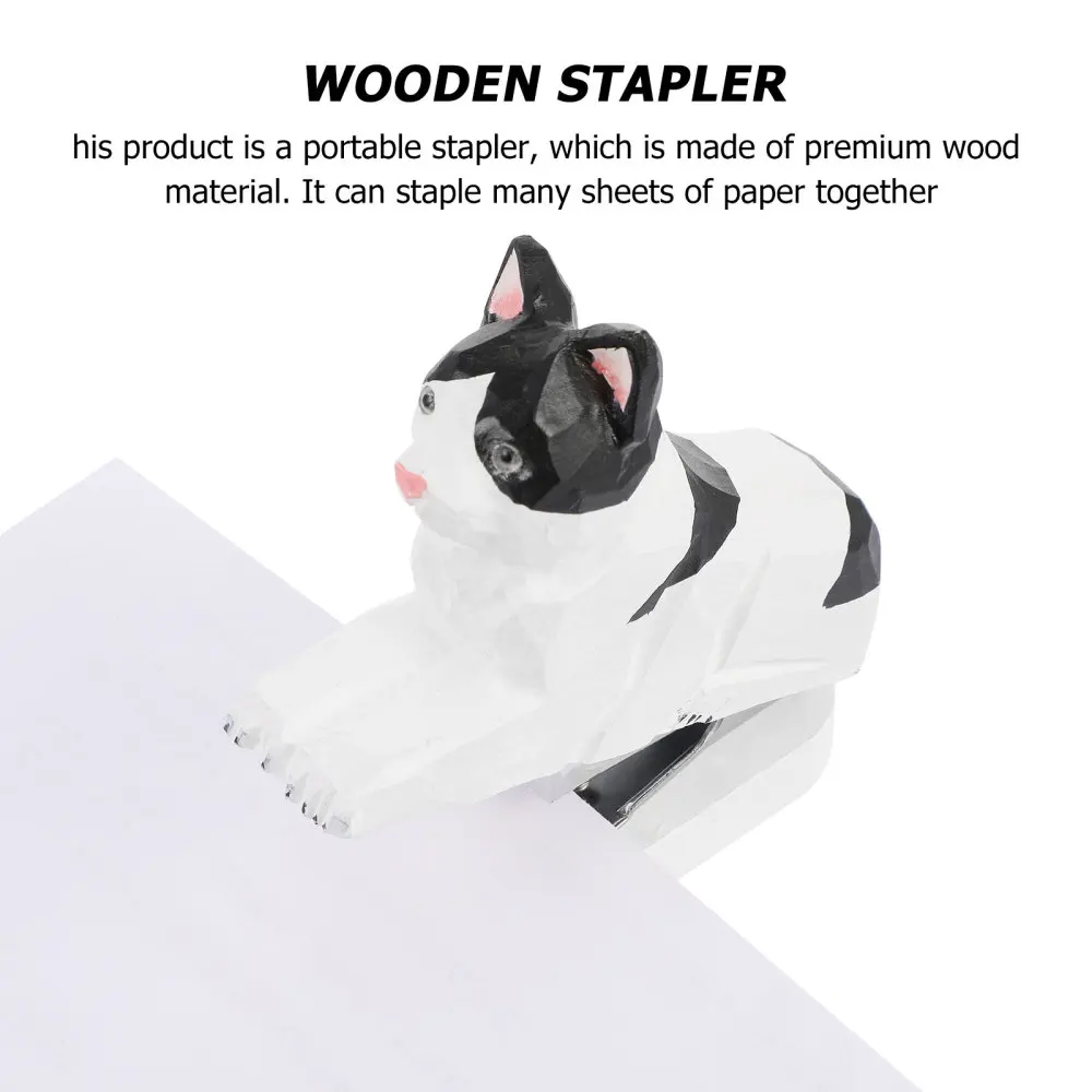 

Woodcarving Animal Stapler Mini Wood Stapler Office School Supplies