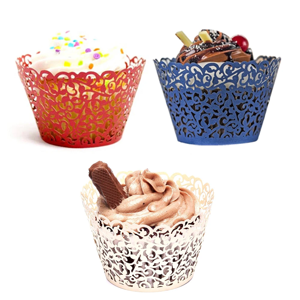 50 шт./компл. полые кекс Бумага чашки хороший подарок на день рождения свадьбу
