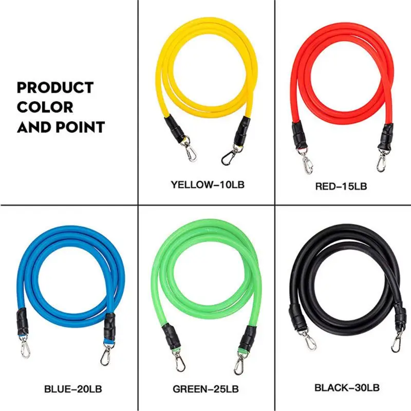 

11 Set Latex Resistance Bands Training Exercise Yoga Tubes Pull Rope Expander Elastic Belts Stretch for Home Gyms Work Dropship