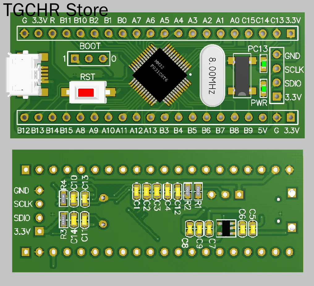 Основная плата MM32F031C8T6 Cortex M3 заменяет STM32 с минимальной системной макетной платой