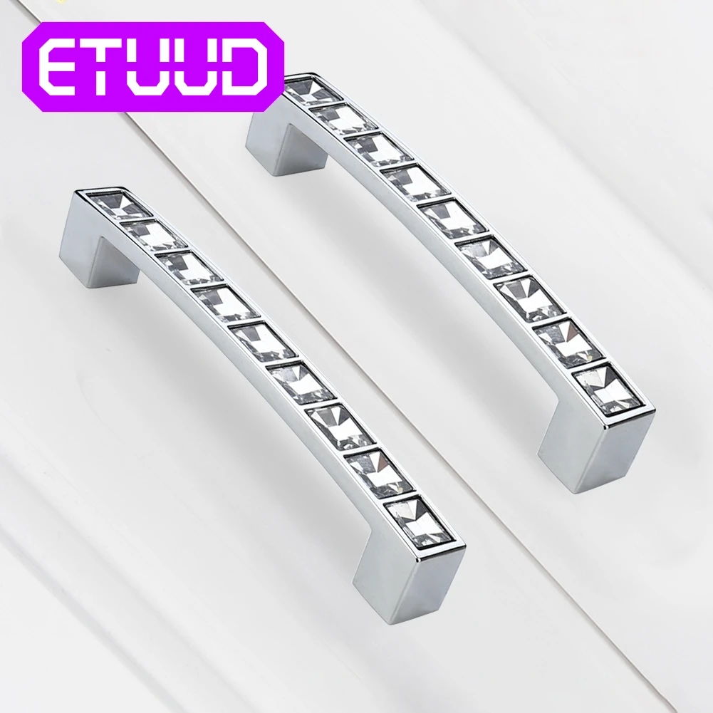 

64 96 128 мм Роскошные хрустальные ручки для шкафов, шкафов, дверей, фотошкафов, комода, ручки с винтами, мебельная фурнитура