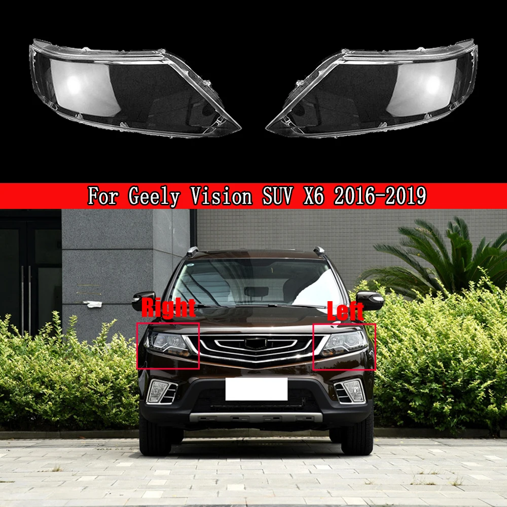

Headlamp Lampshade Lampcover Head Lamp Light Glass Lens Shell Caps For Geely Vision SUV X6 2016-2019 Car Front Headlight Cover