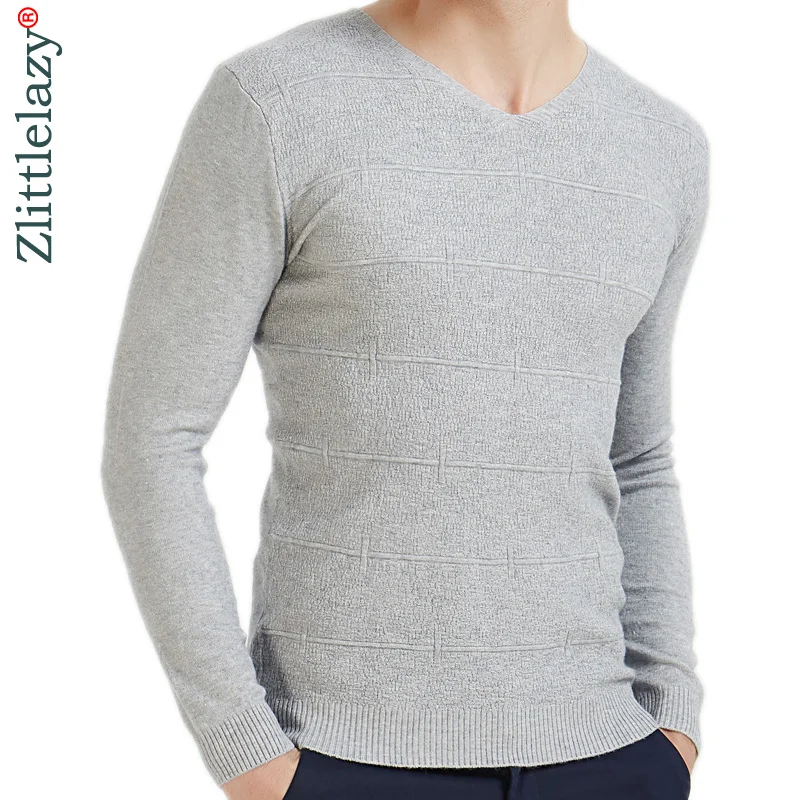 Мужской повседневный облегающий пуловер и свитер для мужчин однотонный