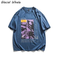 glacialwhale t shirts men 2021 summer tops graphic t shirts hip hop japanese streetwear harajuku blue oversized t shirt for men