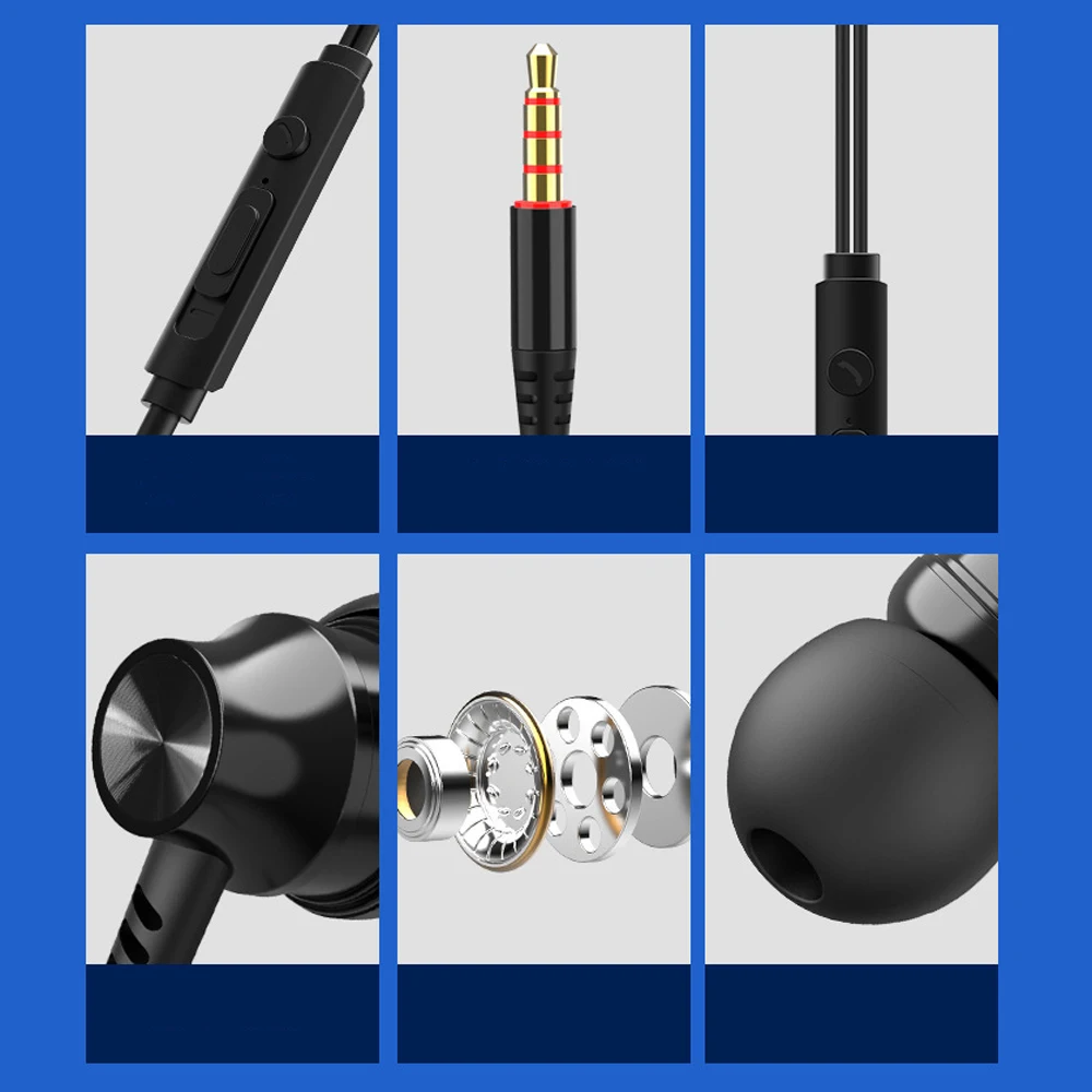 100 шт Проводные металлические наушники игровая гарнитура в ухо тяжелый бас