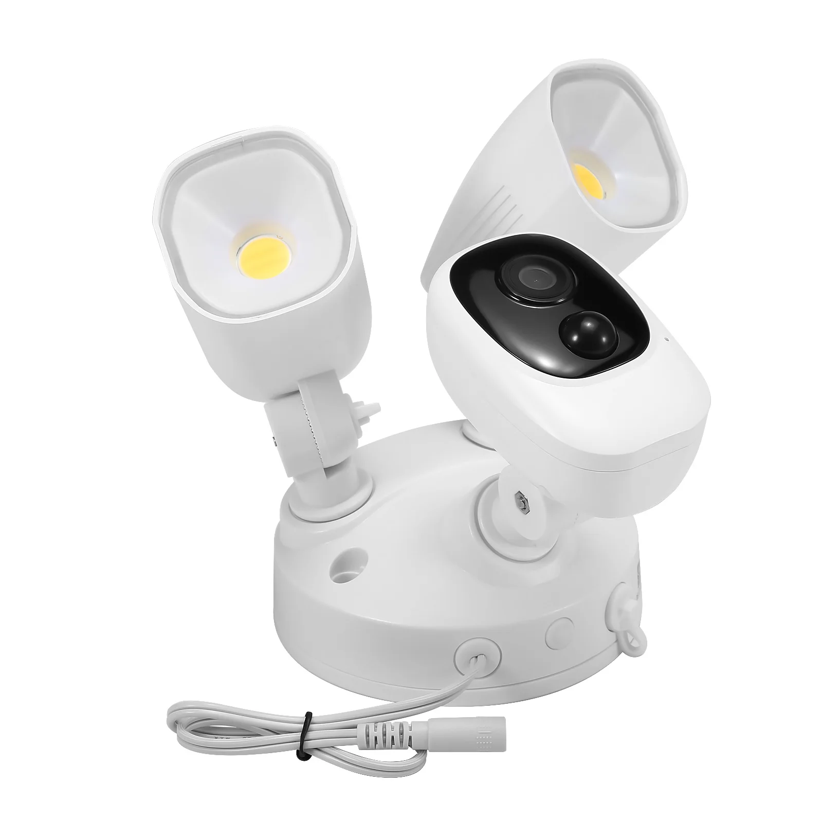 

Durable Solar Security Camera Dual Bulb Heads Monitoring 2 in 1 Function PIR Motion Detection Night Vision Camera Two-Way Audio