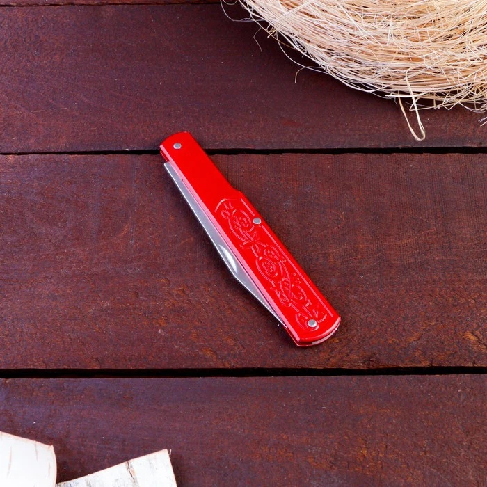 Tourist set in a case 5in1 handle metal red with pattern 11 * 13.5cm 1700928 Sports Entertainment Camping Hiking CampЃ0„2CookingЃ0„2Supplies