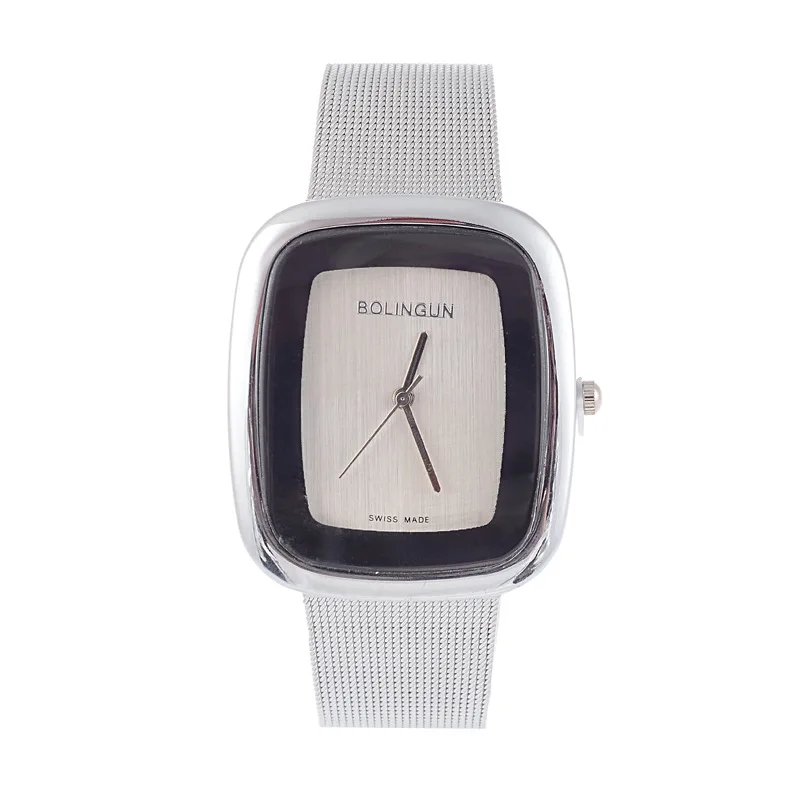

Luxury Square Gold and Silver Dial Mesh Quartz Watch Couple Square Large Dial Fashion Watch gifts