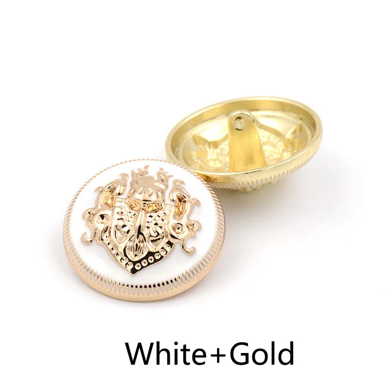 whitegold 10/20 штук Модные металлические пуговицы Винтаж золото декоративной пуговицей для пальто куртка DIY Botones для шитья одежды аксессуары D4-7 - Цвет: whitegold