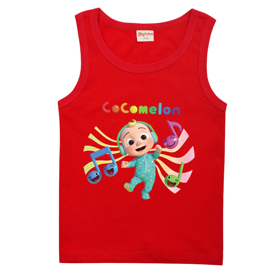 

Baby Ccomelon Songs T Shirt Children Summer Clothes Toddler Girls Tanks Tops Kids Cotton Sleeveless Tshirt Boy Cartoon Beachwear
