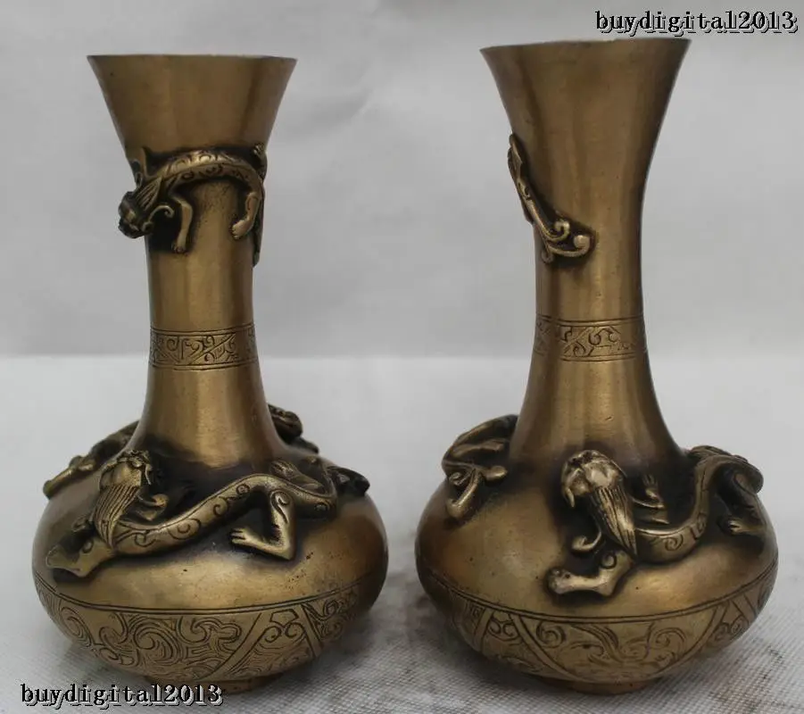 7 &quotДворец китайской династии фиолетовая бронза счастливая два дракона двойная