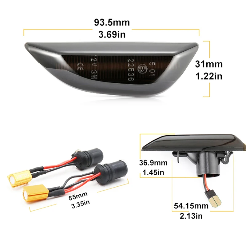 

2pcs Dynamic Car LED Side Marker Tuar Signal Light Lamps For Opel Mokka X 2012-2020 Chevrolet Trax 13-19 Buick Encore 13-20
