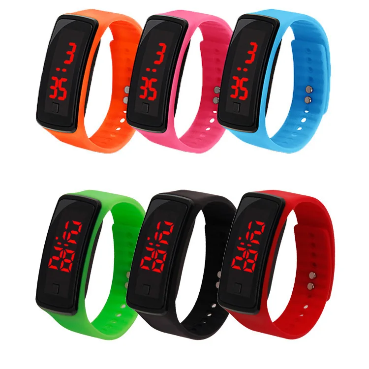 

JOYROX Fashion LED Display Digital Sports Children Watch Hot Silicone Strap Women Wristwatch Girls Boys Kids Candy Color Clock