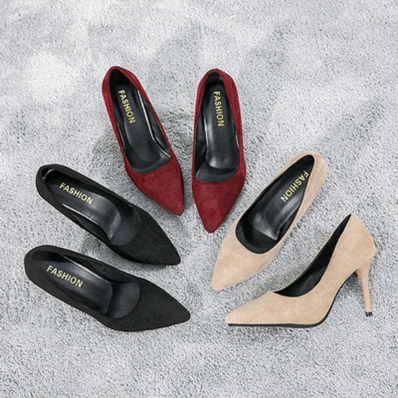 2019 г. новые весенние тонкие туфли корейские женские на высоком каблуке