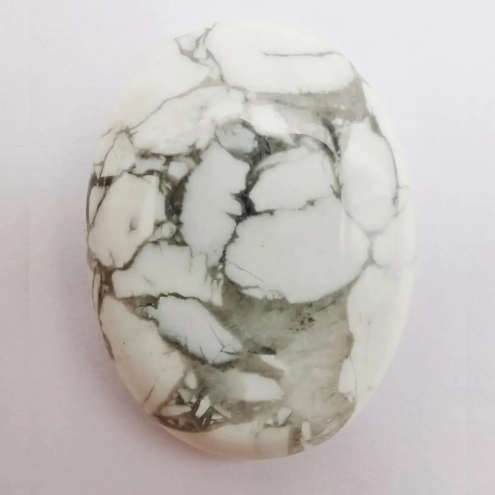 Овальный Кабошон из белого камня Howlite размер 40x30 мм бижутерия 1 шт. H102 | Украшения и