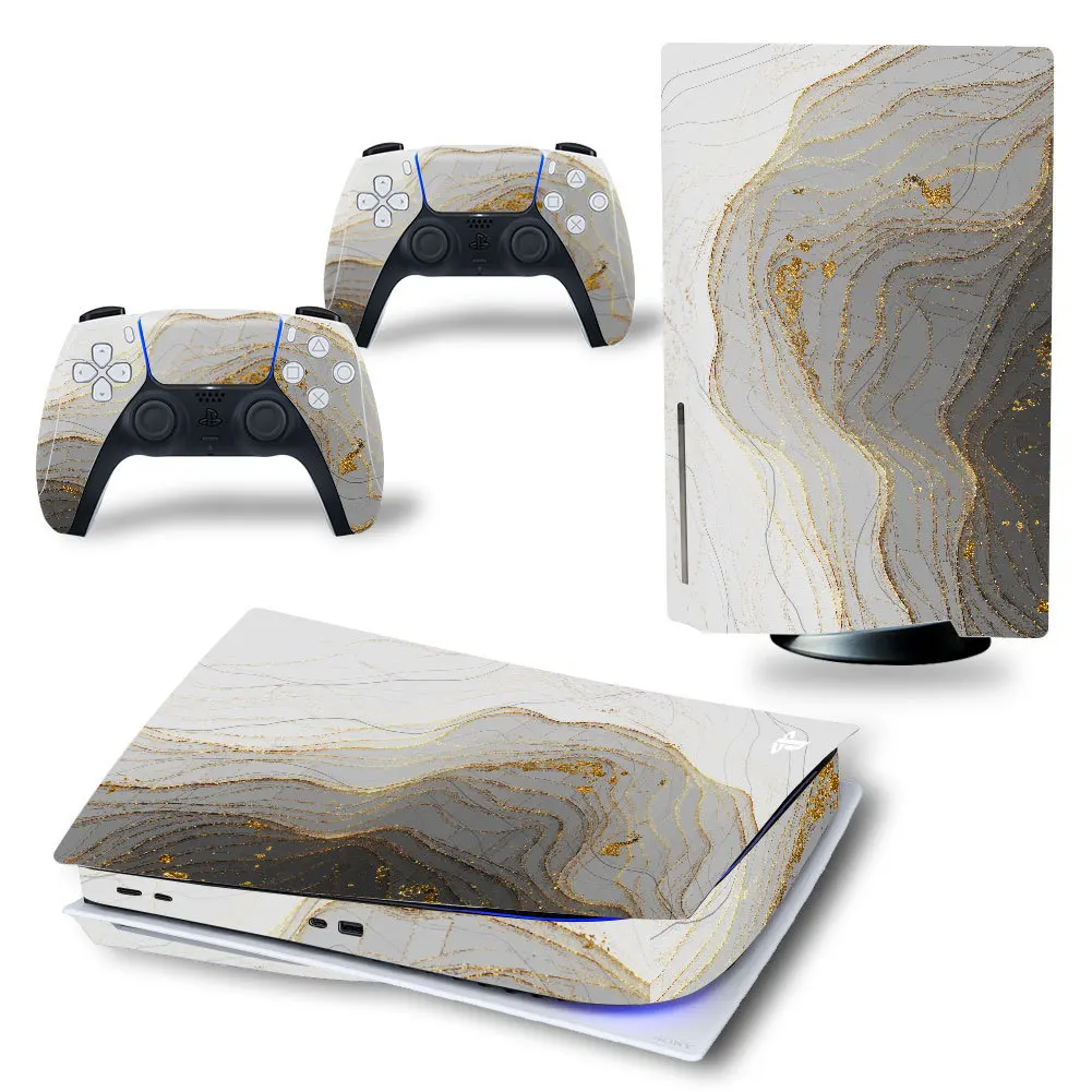 

for PS5 Disk Edition Carbon fiber Skin Sticker Decal Cover-for-PlayStation 5 Console-and 2 Controllers PS5 disk Skin Sticker