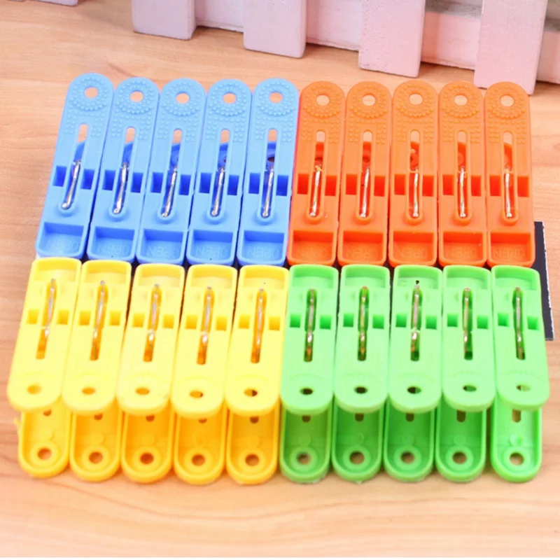 20 шт цветные бытовые зажимы необходимые практичные папки для белья пластиковые