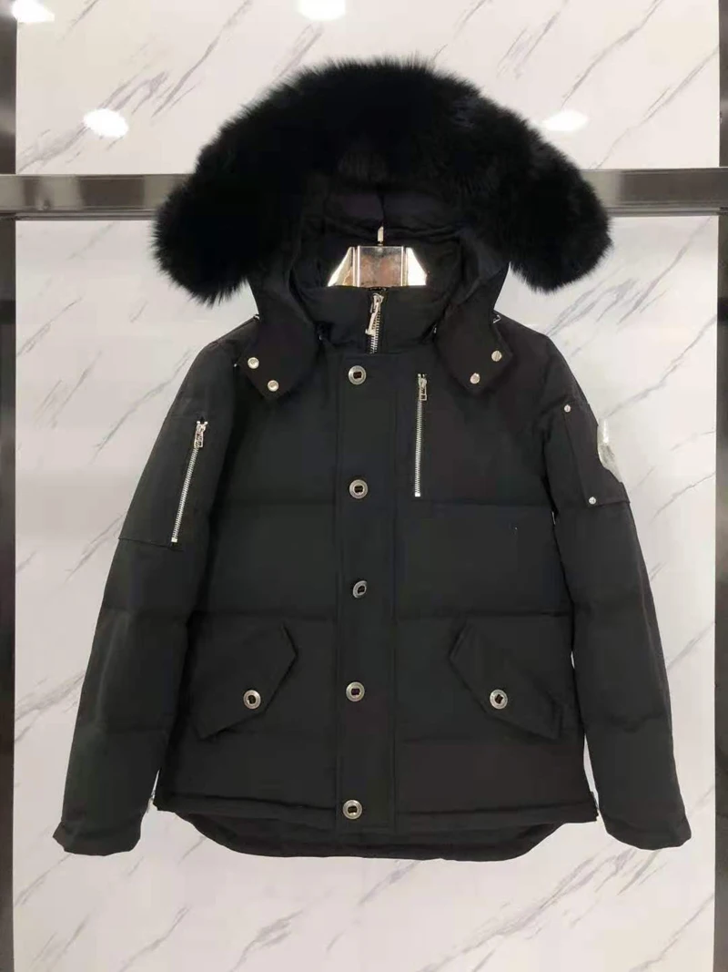 

High Quality Real Fox Fur Mens Parka Goose Down Jacket Warm Outerdoor Coat Windproof Extreme Weather
