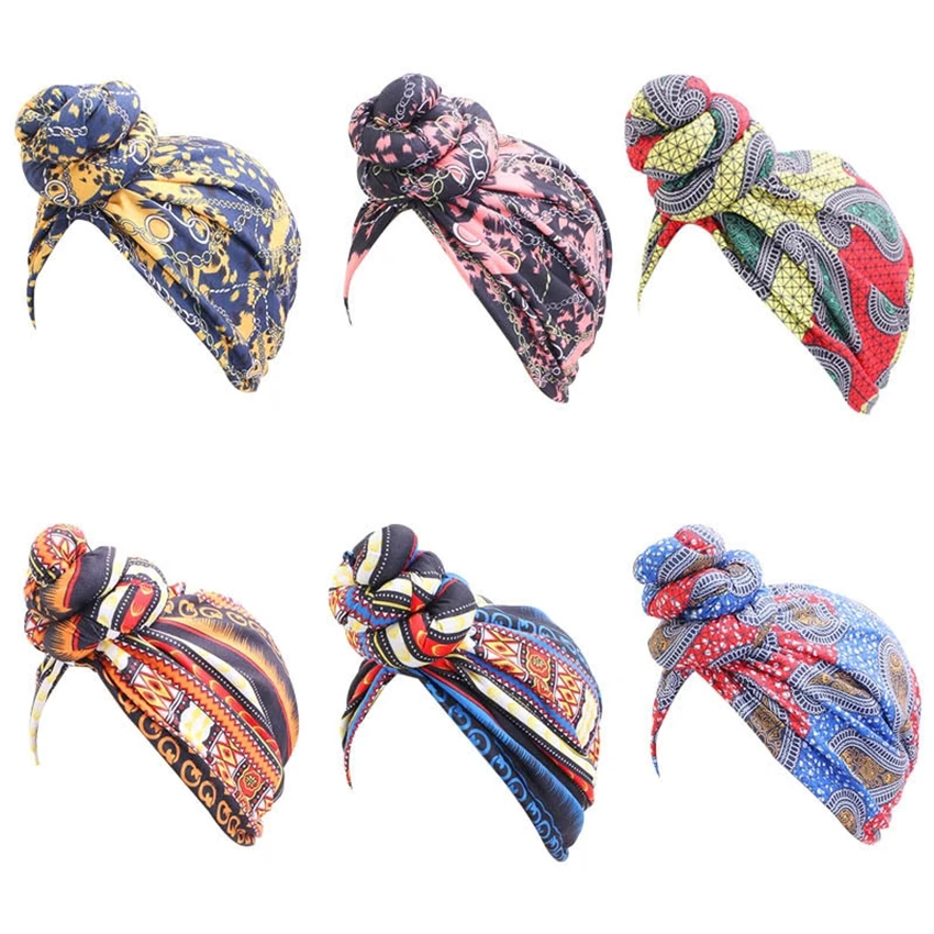 Хлопковые африканские головные уборы для женщин ободок с узлом головной убор
