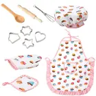 Pudcoco Фирменная 11 шт набор для повара роль картонной картинкой играющих детей кухня сковорода выпечная прокладка салфетка для девочек игрушки костюм Плита игровой набор друзей игры